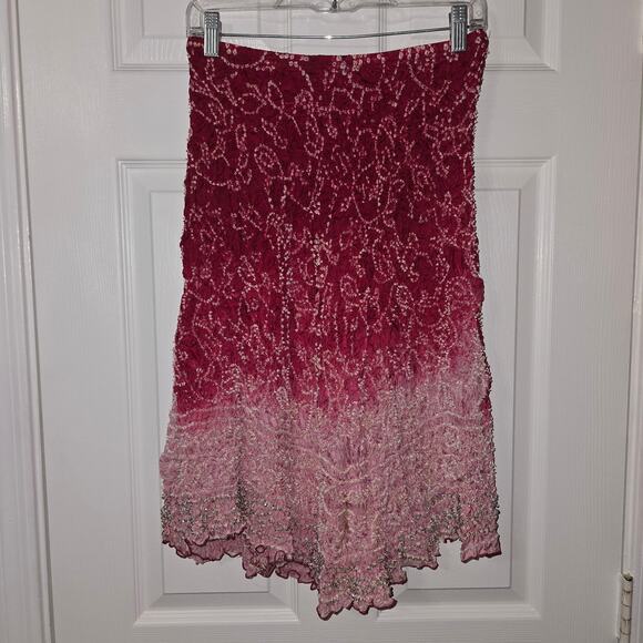Chaudry KC Sports Silk Bohemian Midi Skirt Size Large - Picture 2 of 6